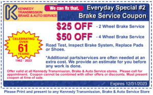 $25-$50 off brake service coupon.