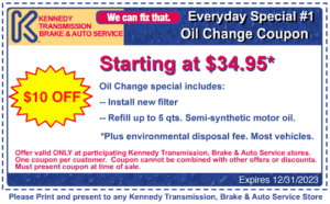 $10 off oil change coupon.